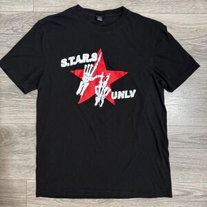 District S.T.A.R.S UNLV Skeleton Graphic T-Shirt Black Mens Small Red Star Tee